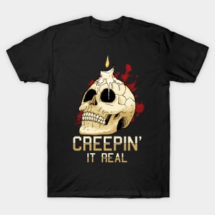 Halloween Costume Scary Skeleton Skull Face Horror Party T-Shirt